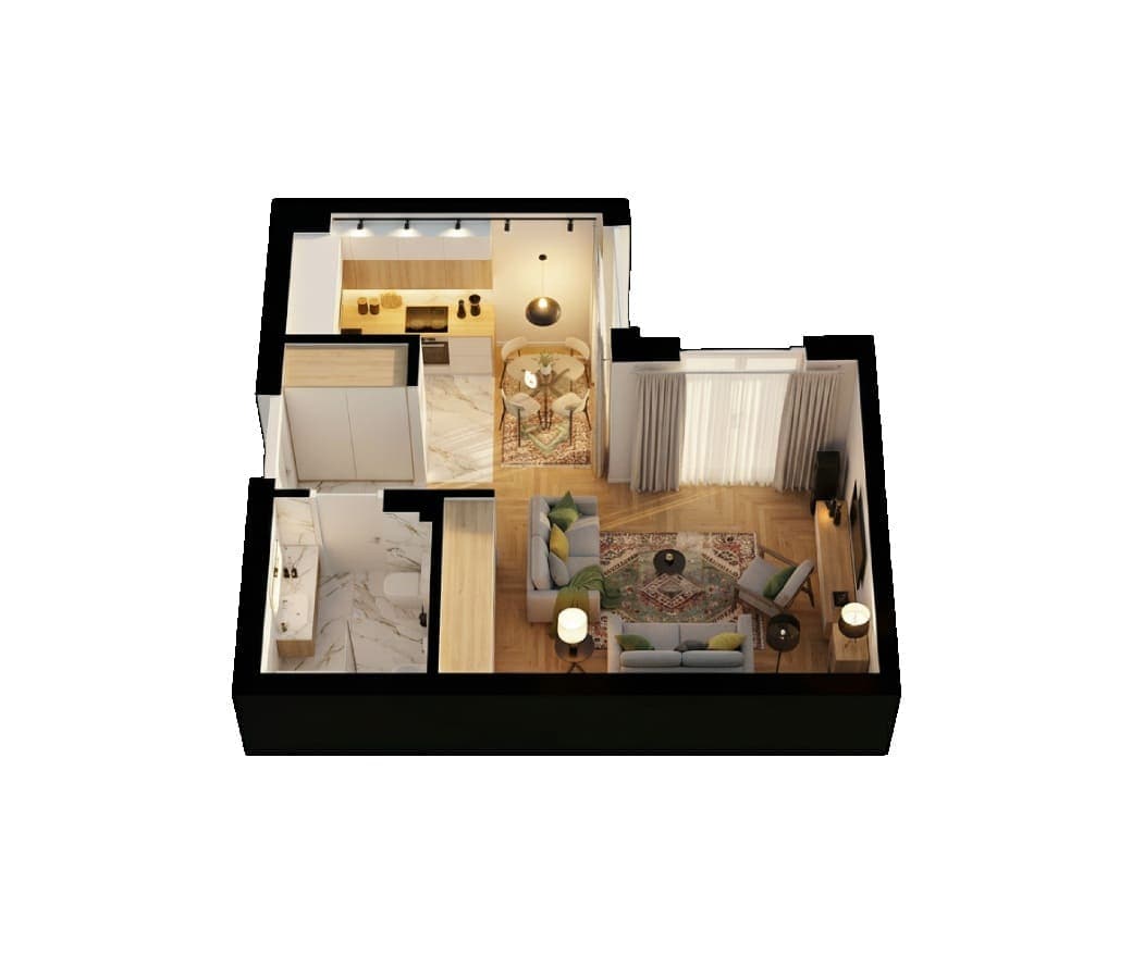 Prizemlje stan 03 3D Pogled